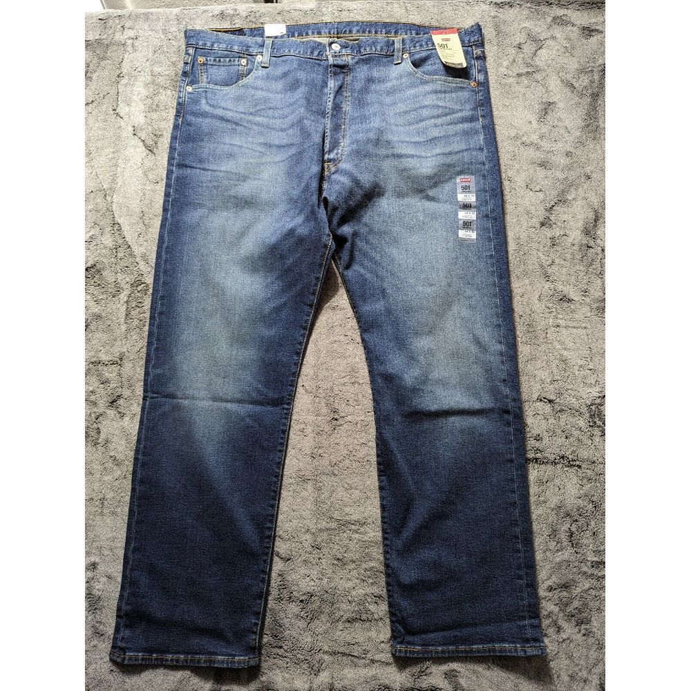 Levi's 501 Button Fly Jeans Men's Size 44x32 Medium Wash (Irregular)